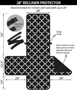 Black and White Quatrefoil Pattern Furniture Slipcover Protectors