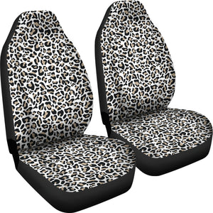 Snow Leopard Car Seat Covers Set To Match Steering Wheel Covers