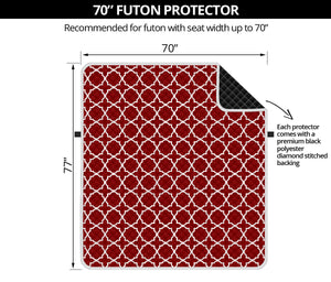 Dark Red and White Quatrefoil Pattern Furniture Slipcover Protectors