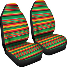 Load image into Gallery viewer, Rasta Colored Serape Striped Car Seat Covers Set
