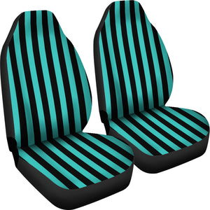 Turquoise and Black Striped Car Seat Covers