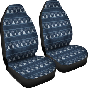 Blue Winter Knit Car Seat Covers Set