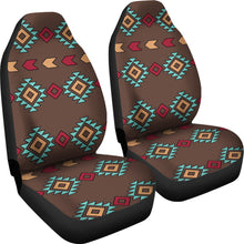Load image into Gallery viewer, Native Tribal Navajo Inspired Car Seat Covers Ethnic Pattern In Brown, Turquoise and Red
