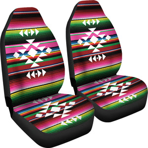 Ethnic Tribal Design on Colorful Rainbow Serape Car Seat Covers