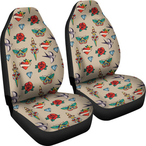 Old School Tattoo Traditional Vintage Style Car Seat Covers