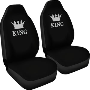 King Car Seat Covers In Black Set of 2