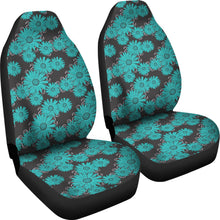 Load image into Gallery viewer, Rustic Teal Daisy Chalky Style Art Car Seat Covers Universal Fit
