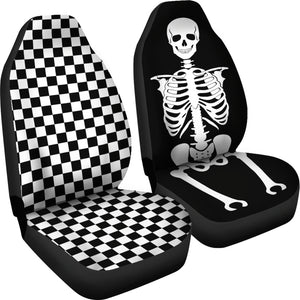 Checkered and Skeleton Mix and Match Car Seat Covers Set