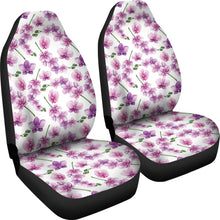 Load image into Gallery viewer, White With Pink and Purple Orchid Pattern Car Seat Covers

