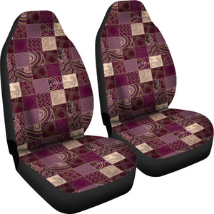 Purple Patchwork Style Car Seat Covers