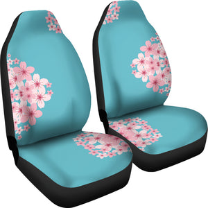 Teal Cherry Blossom Bouquet Seat Covers