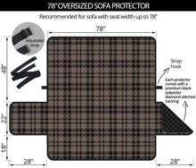 Load image into Gallery viewer, Brown and Black Plaid Furniture Slipcover Protectors
