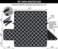 Load image into Gallery viewer, Black and White Quatrefoil Pattern Furniture Slipcover Protectors
