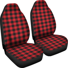 Load image into Gallery viewer, Red and Black Buffalo Plaid Car or SUV Seat Covers Universal Fit
