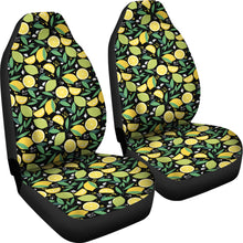 Load image into Gallery viewer, Black With Lemon Lime Citrus Pattern Car Seat Covers Set
