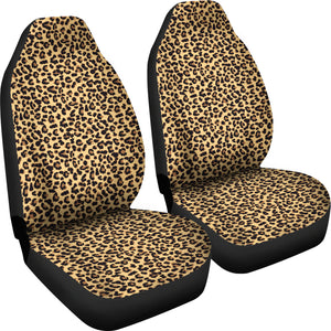 Light Colored Leopard Print Car Seat Covers Set