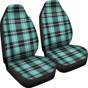 Turquoise Plaid Front Seat Covers To Match Back Bench Seat Protector