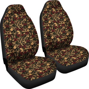 Skulls With Roses Car Seat Covers Tattoo Style