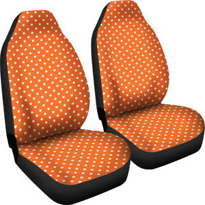 Orange and White Polkadot Car Seat Covers Set