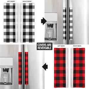 Buffalo Plaid Reversible Refrigerator Door Handle Covers
