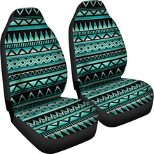 Load image into Gallery viewer, Teal and Black Tribal Pattern Abstract Car Seat Covers
