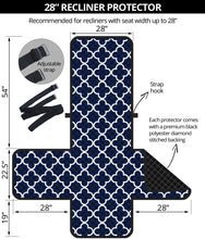 Load image into Gallery viewer, Navy and White Quatrefoil Pattern Furniture Slipcovers
