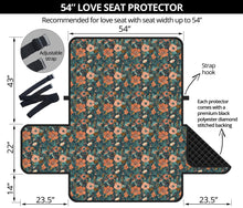 Load image into Gallery viewer, Floral Pattern Orange Peach and Teal Furniture Slipcovers
