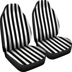 Black and White Striped Car Seat Covers