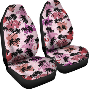 Palm Tree Car Seat Covers Set in Sunset Colors