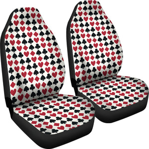 Playing Card Suit Red Black and White Car Seat Covers