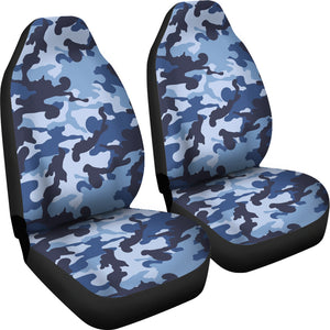 Blue Camouflage Car Seat Covers Camo Pattern Seat Protectors Set