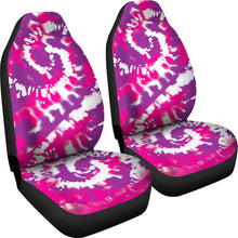 Load image into Gallery viewer, Pink Purple and White Tie Dye Abstract Car Seat Covers
