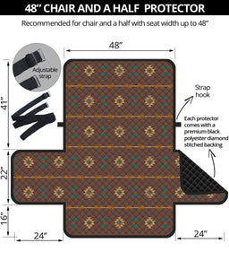 Dark Brown Southwestern Tribal Pattern Furniture Slipcovers