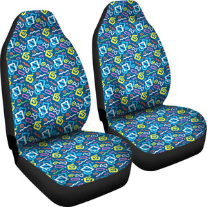 Colorful 80's Abstract Pattern Car Seat Covers
