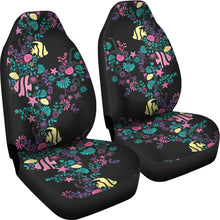 Load image into Gallery viewer, Pastel Ocean Chalky Style Water Themed Car Seat Covers Fish and Sea Shells
