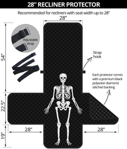 Skeleton Recliner Cover Black and White Slip Cover Protector