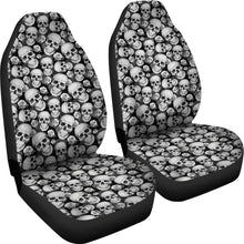 Load image into Gallery viewer, Black and Gray Skulls Roses Car Seat Covers
