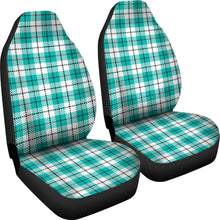 Load image into Gallery viewer, Teal, White and Black Plaid Car Seat Covers Set
