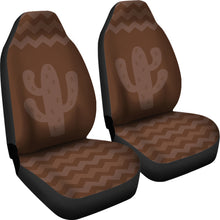 Load image into Gallery viewer, Brown Cactus Chevron Car Seat Covers Set
