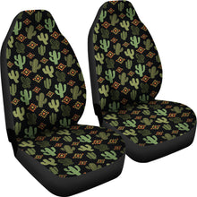 Load image into Gallery viewer, Drab Green and Gold Cactus Pattern Car Seat Covers Set
