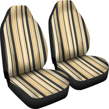 Load image into Gallery viewer, Tuscan Stripes Striped Neutral Colors Tan and Black Car Seat Covers
