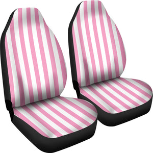 Pink White Striped Car Seat Covers Set