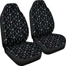 Load image into Gallery viewer, Black With White Music Notes Car Seat Covers
