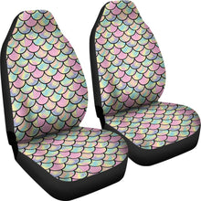 Load image into Gallery viewer, Pink, Green, and Purple Iridescent Mermaid Scales Watercolor Car Seat Covers

