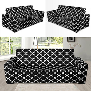 Quatrefoil Stretch Slipcovers With Elastic Edge For Sofas Fit Up To 90
