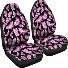 Load image into Gallery viewer, Black With Magenta and White Butterflies Car Seat Covers
