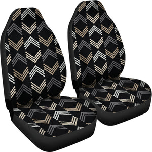 Black, Gray, Tan, White and Beige Car Seat Covers Boho Ethnic Style Pattern