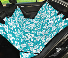 Load image into Gallery viewer, Teal and White Hibiscus Hawaiian Flower Pattern Waterproof Back Seat Protector Cover for Dogs
