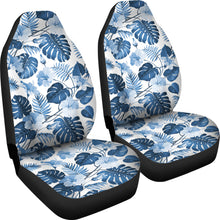 Load image into Gallery viewer, White and Blue Hibiscus Tropical Hawaiian Flower Pattern Car Seat Covers
