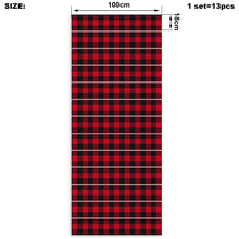 Load image into Gallery viewer, Red and Black Buffalo Plaid Stair Stickers Decals Set of 13
